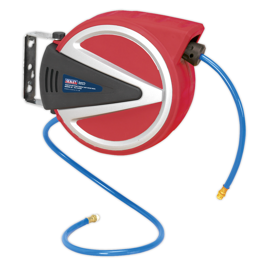 Sealey 15m Retractable PU Air Hose Reel 8mm ID
