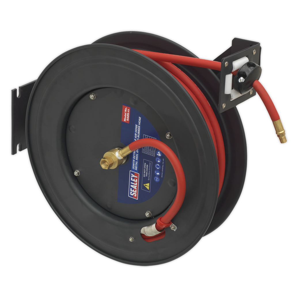Sealey 20m Retractable Rubber Air Hose with Steel Reel 10mm ID