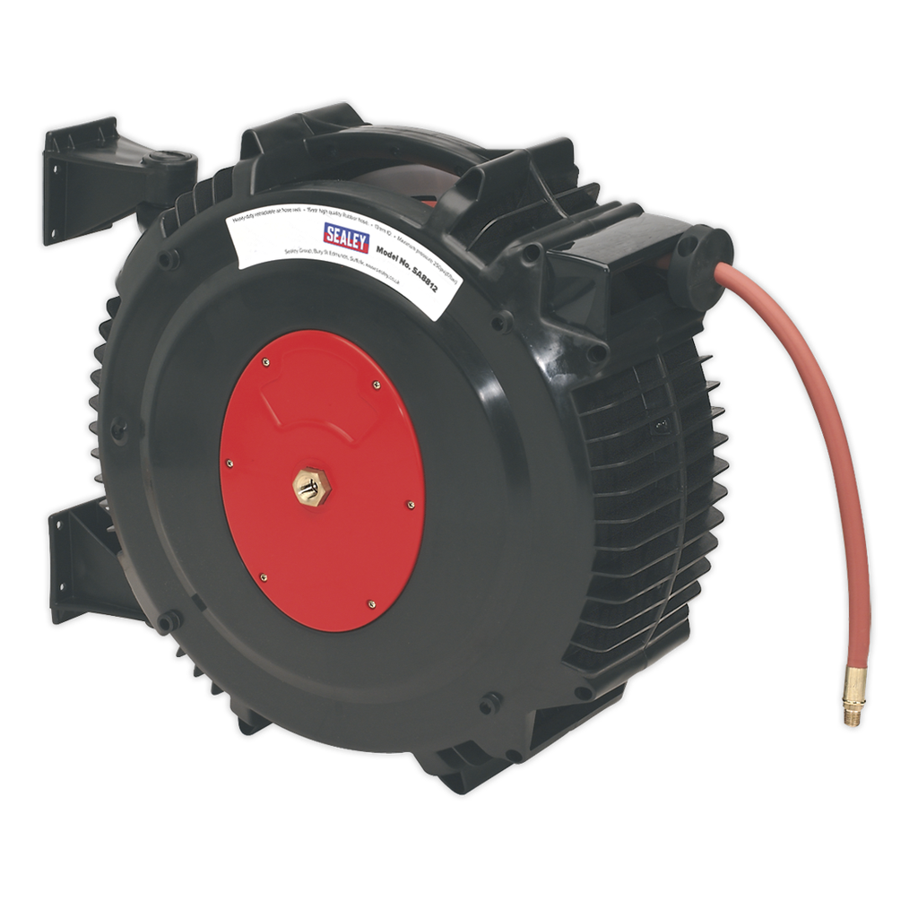 Sealey 15m Retractable Rubber Air Hose Reel 13mm ID