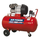 Sealey 100L V-Twin Direct Drive Air Compressor 3hp