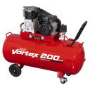 200L Belt Drive Air Compressor with Cast Cylinders & Wheels 3.5hp