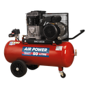 50L Belt Drive Air Compressor with Cast Cylinders & Wheels 3.5hp