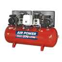 Sealey 270L Belt Drive Air Compressor with Cast Cylinders 2 x 3h