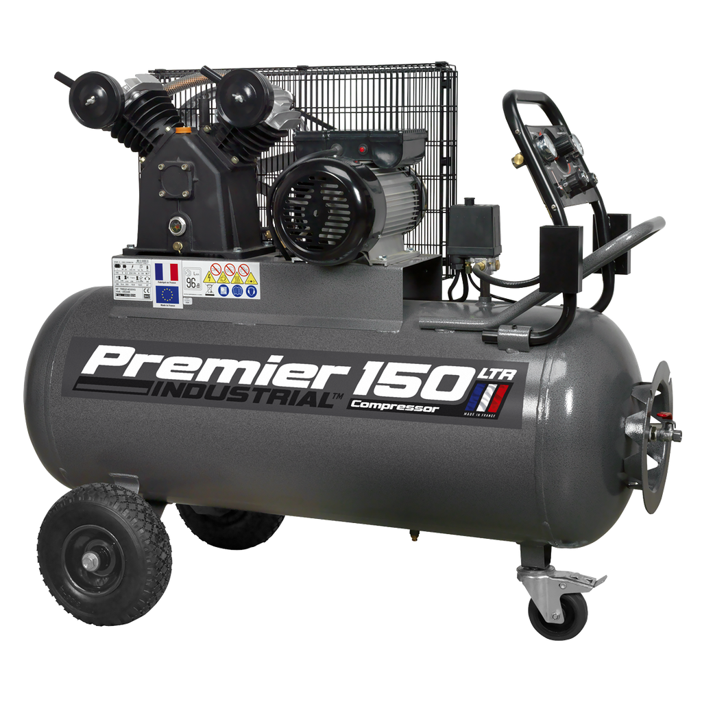 Premier 150L Belt Drive Air Compressor with Front Control Panel 3hp