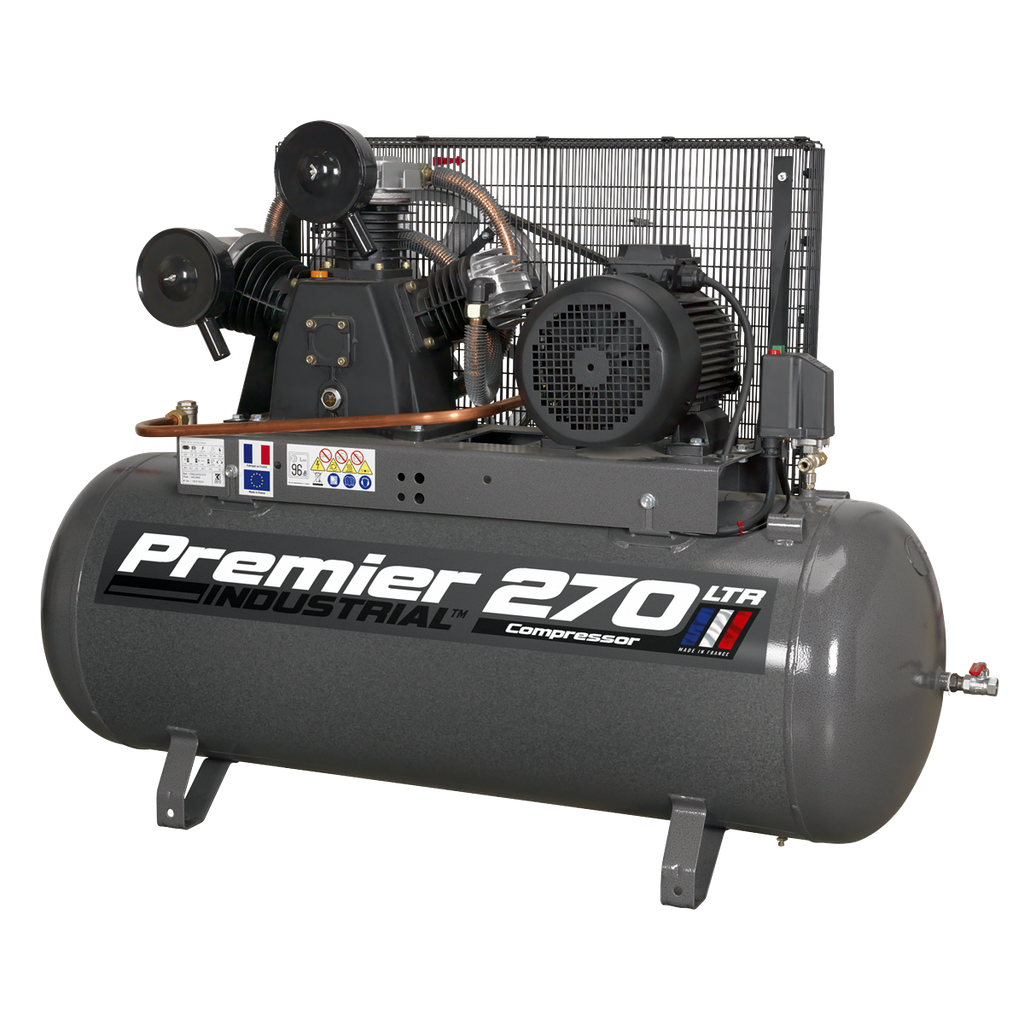 Sealey Premier 270L Belt Drive Air Compressor 7.5hp 3ph