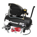 50L Direct Drive Air Compressor 2hp with 4pc Air Accessory Kit