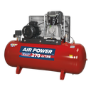 Sealey 270L Belt Drive Air Compressor with Cast Cylinders 7.5hp 