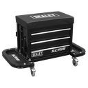 Mechanic's Utility Seat & Toolbox - Black