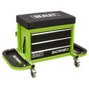 Sealey Mechanic's Utility Seat & Toolbox - Green