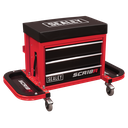 Sealey Mechanic's Utility Seat & Toolbox - Red