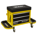 Sealey Mechanic's Utility Seat & Toolbox - Yellow