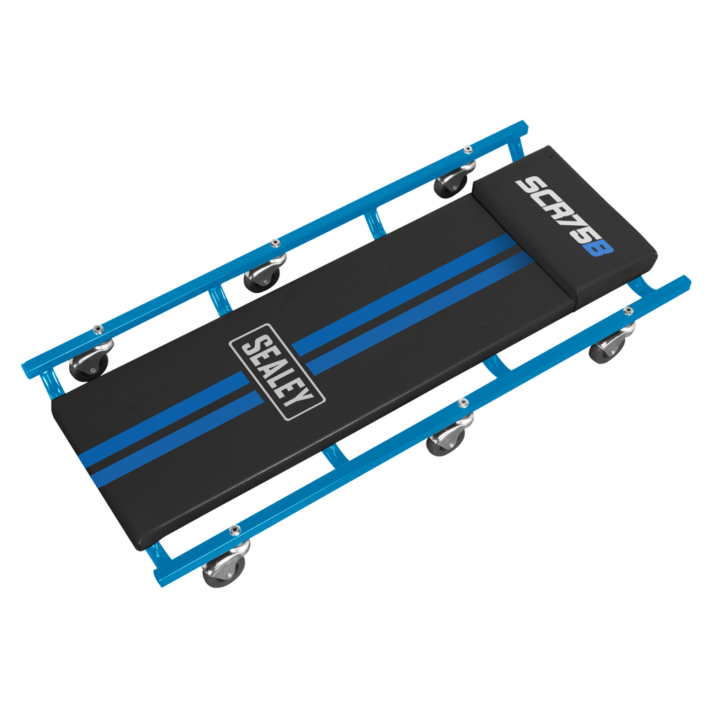 American-Style Deluxe Creeper 36" with Steel Frame & 6 Wheels - Blue