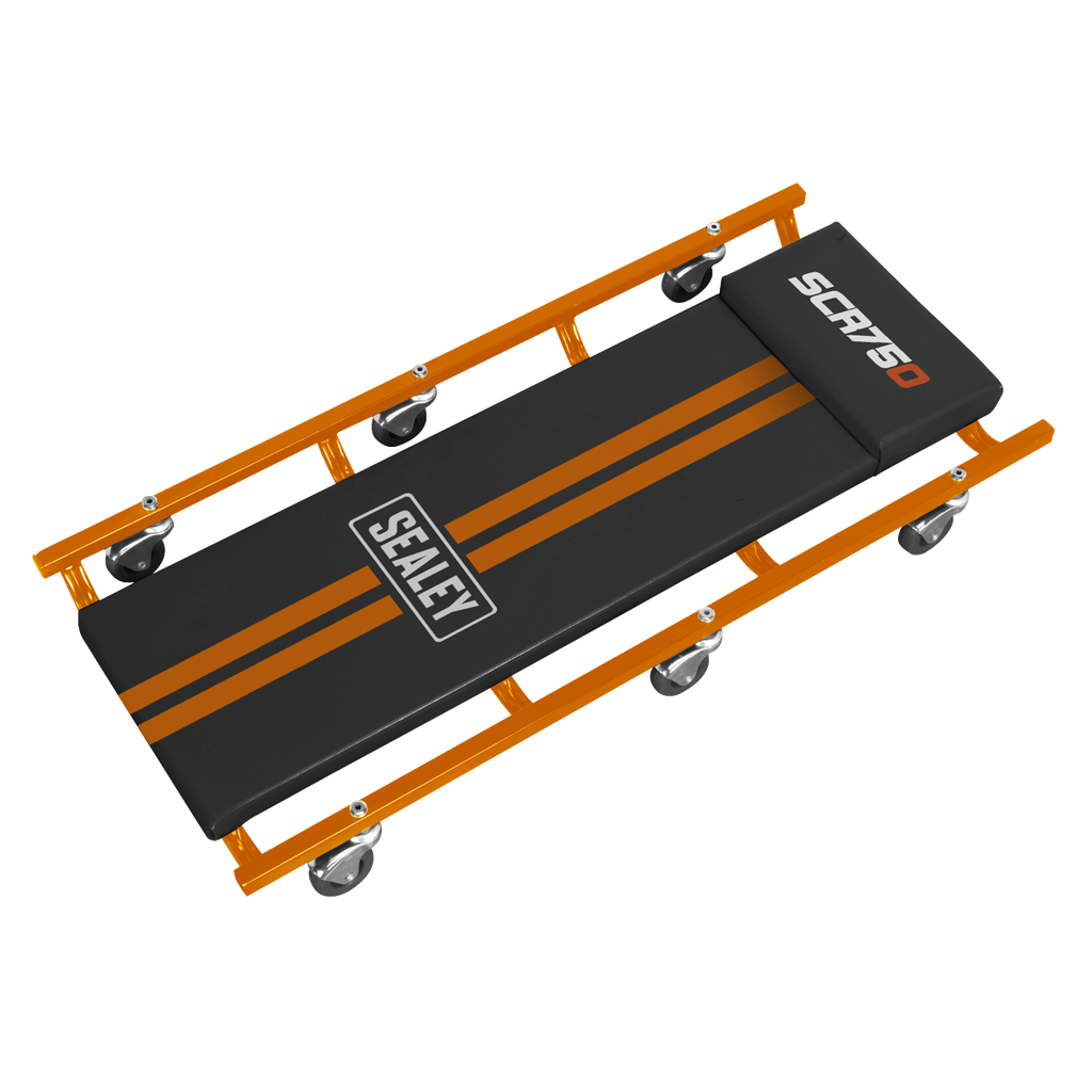 American-Style Deluxe Creeper 36" with Steel Frame & 6 Wheels - Orange