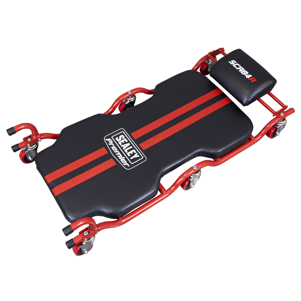 Deluxe Steel Creeper with 6 Wheels & Headrest