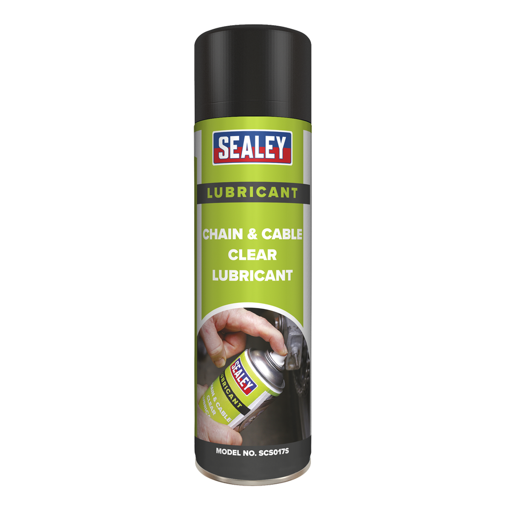 Sealey Chain & Cable Clear Lubricant 500ml - Pack of 6