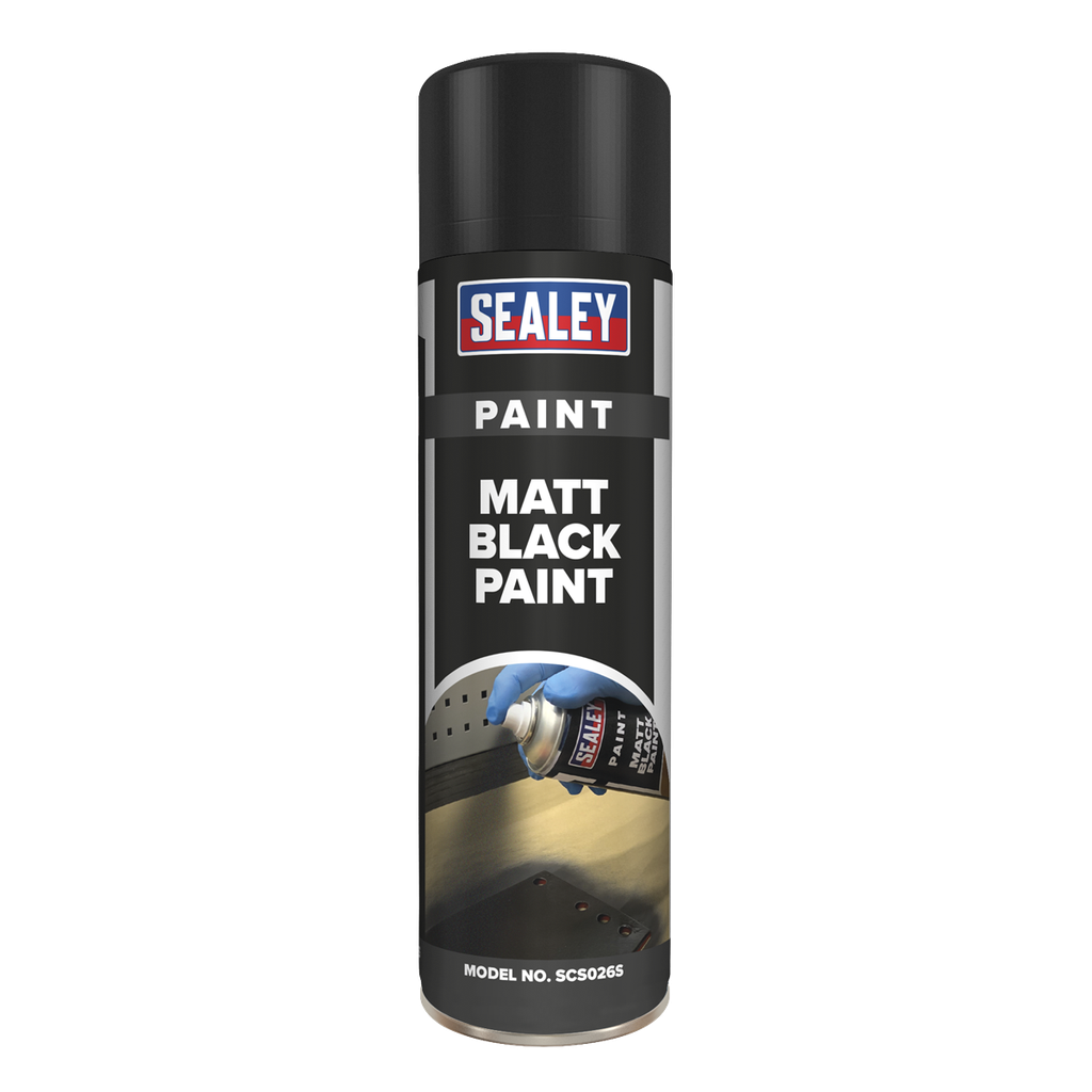 Matt Paint 500ml, Black - Pack of 6