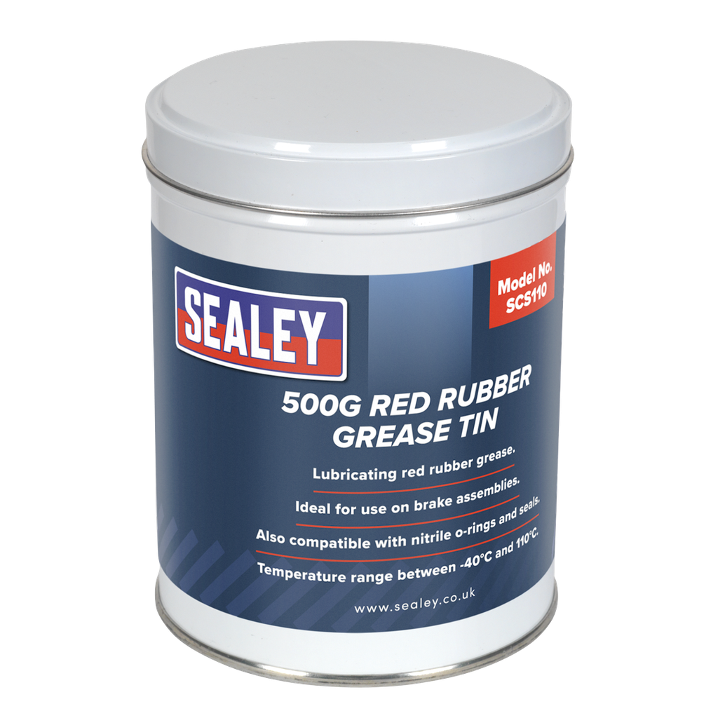 Sealey Red Rubber Grease Tin 500g