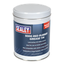 Sealey Red Rubber Grease Tin 500g
