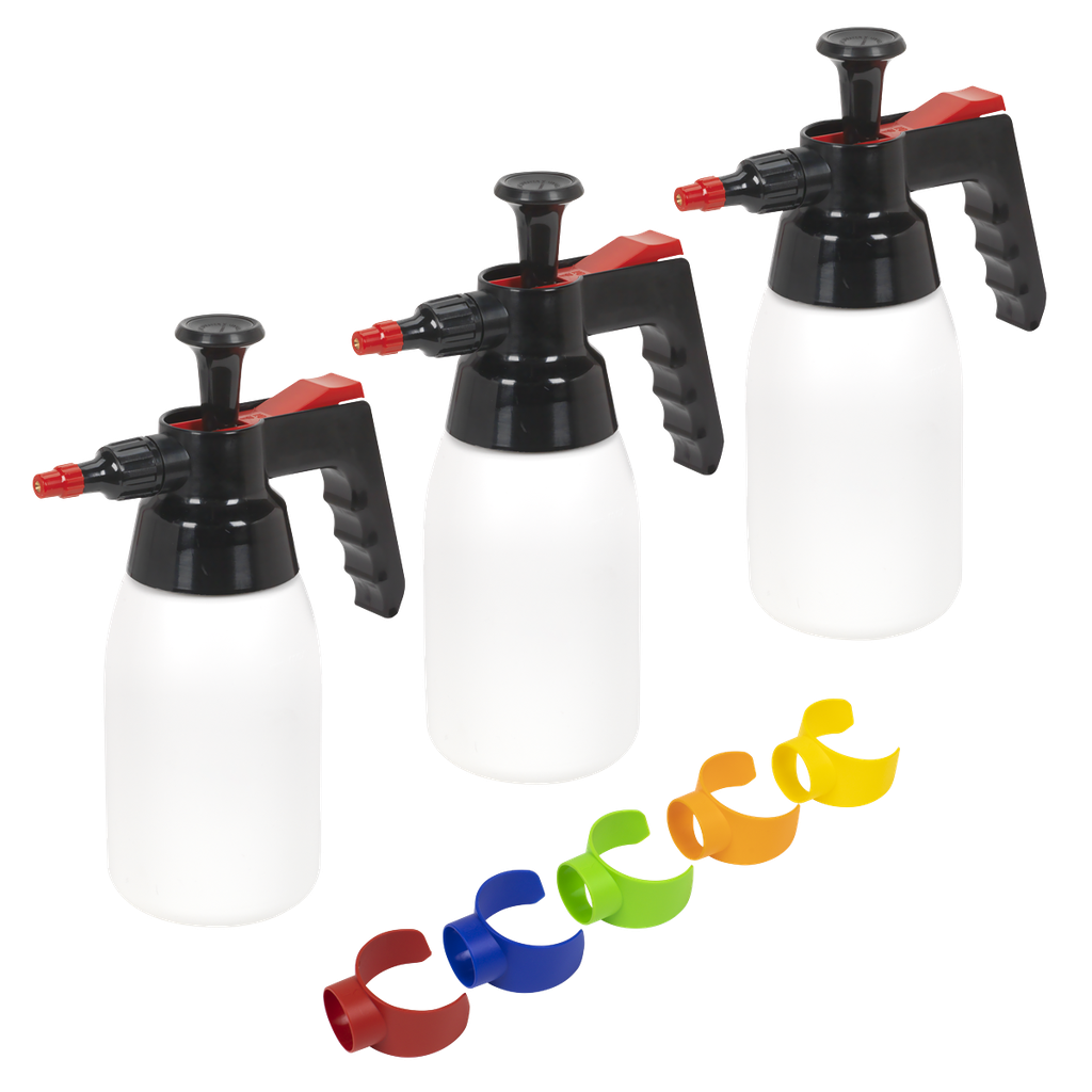 Sealey Premium Pressure Solvent Sprayers & Colour-Coded Caps Com