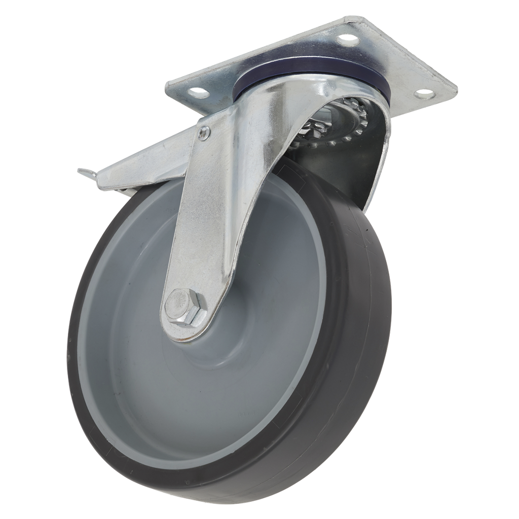 Sealey 100mm Castor Wheel with Swivel Plate & Total Lock