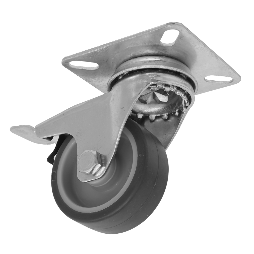 Sealey 50mm Castor Wheel with Swivel Plate & Total Lock