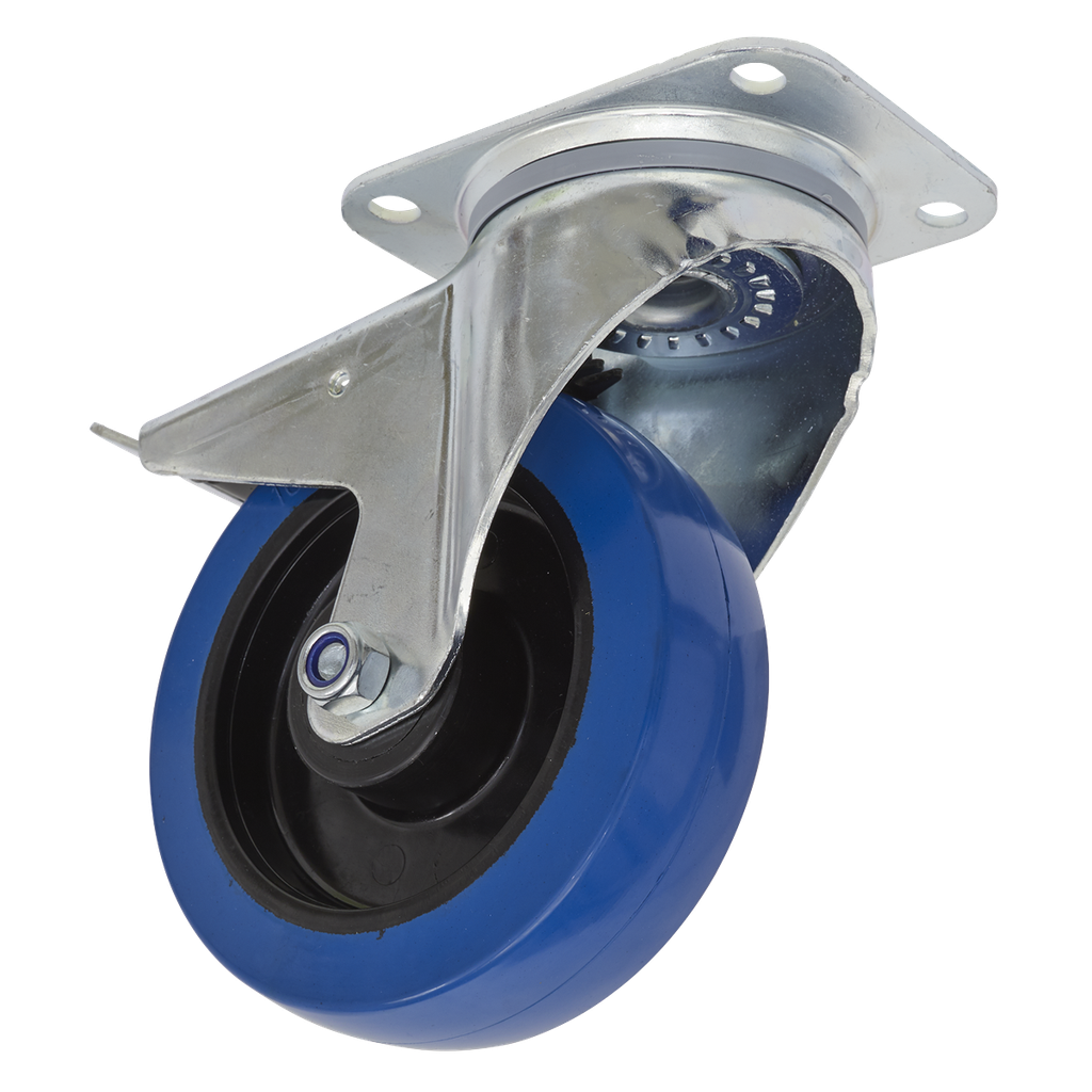 Sealey 160mm Castor Wheel with Swivel Plate & Total Lock