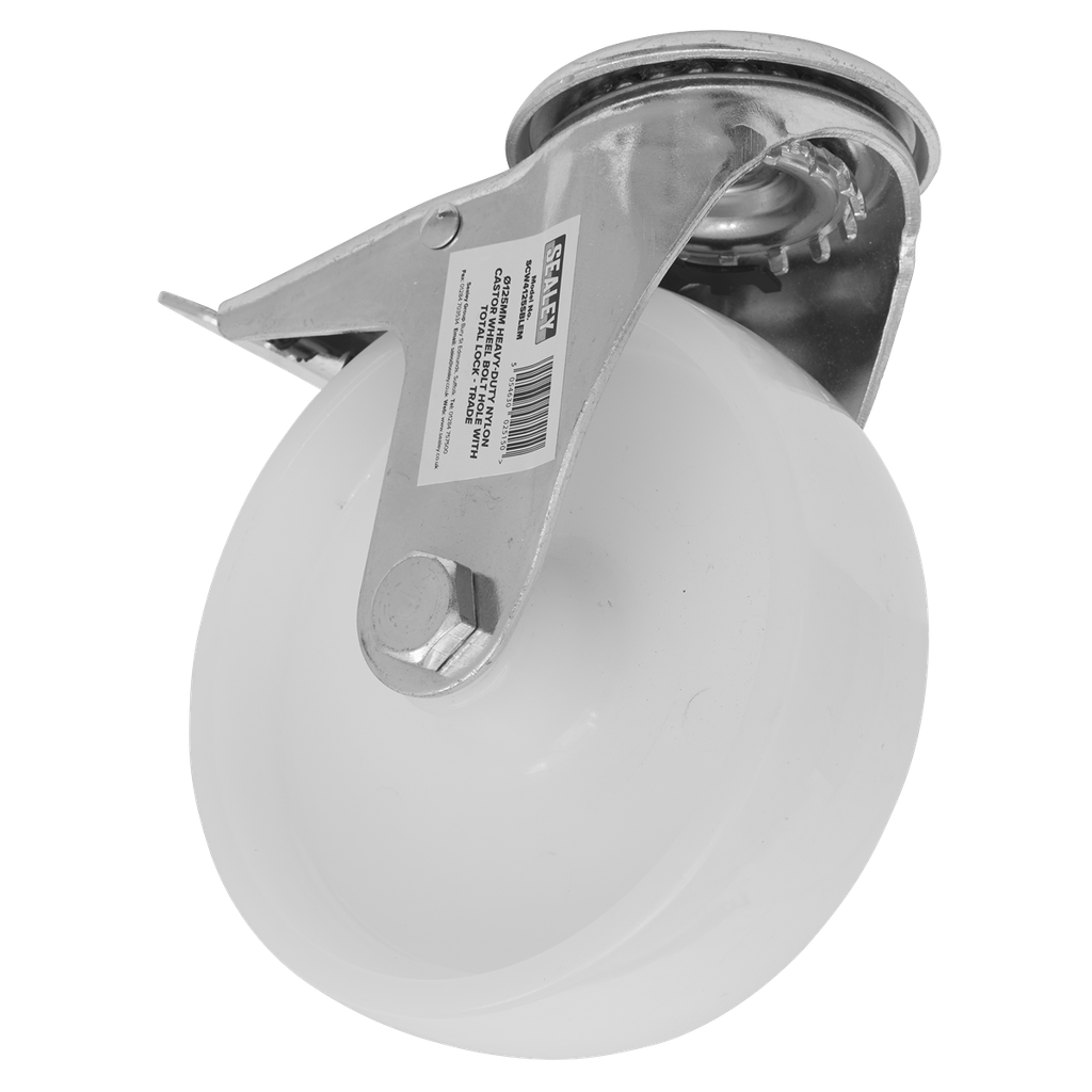 Sealey 125mm Castor Wheel with Bolt Hole & Total Lock
