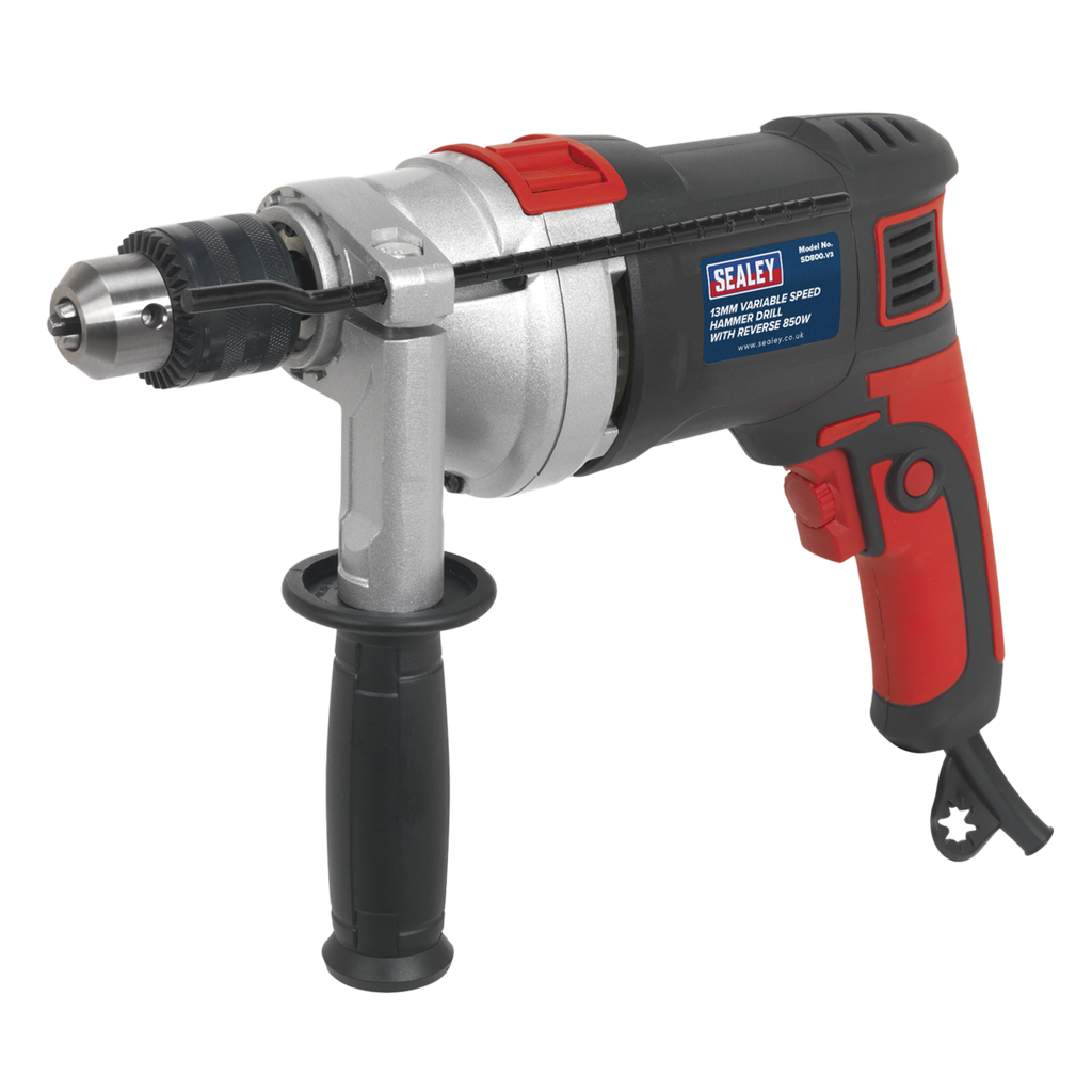 Sealey 13mm Variable Speed Hammer Drill with Reverse 850W/230V