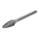 Arc Round Nose Tungsten Carbide Rotary Burr 10mm