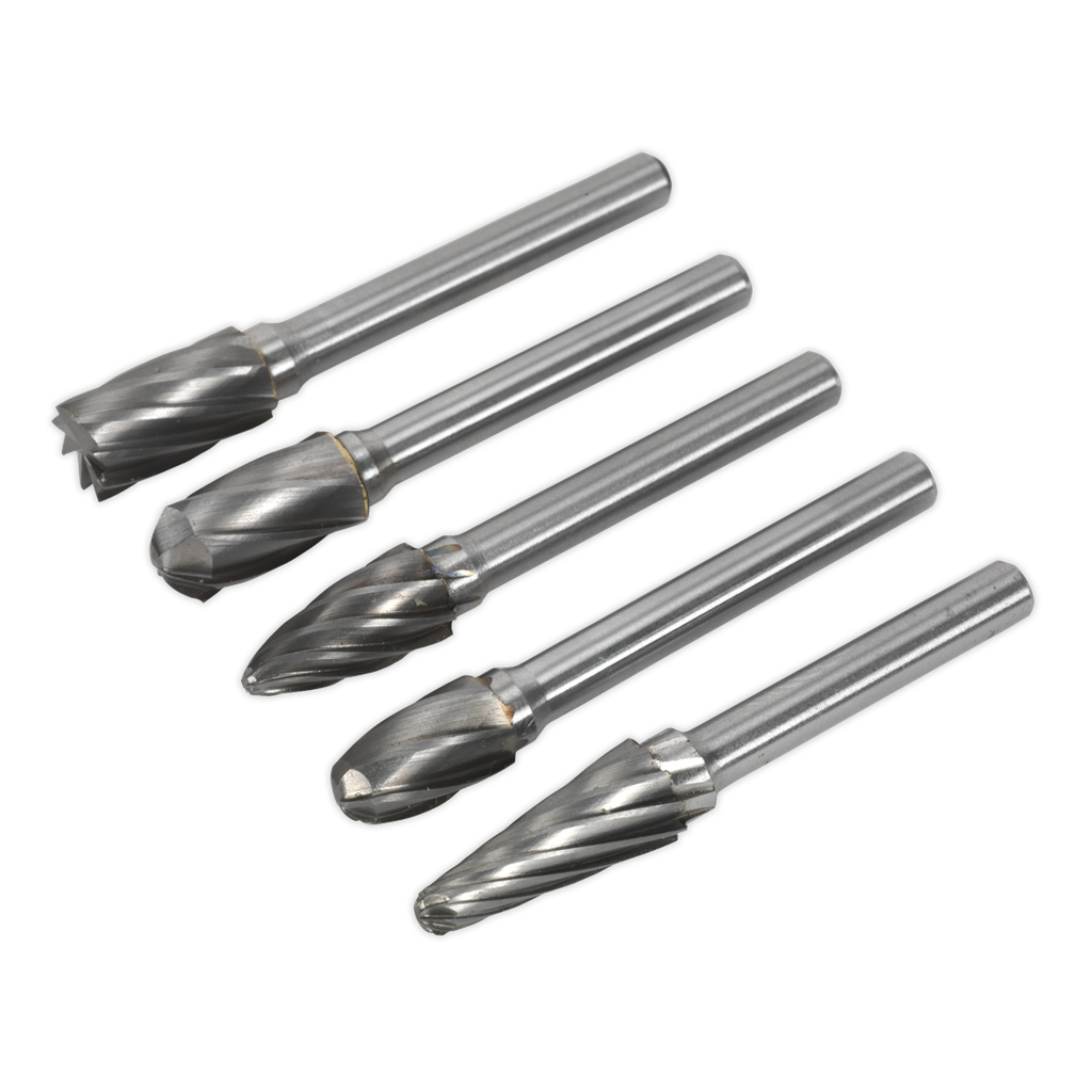 Sealey Tungsten Carbide Rotary Burr Set 5pc - Ripper/Coarse