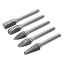 Sealey Tungsten Carbide Rotary Burr Set 5pc