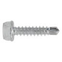 Sealey Zinc Plated Self-Drilling Hex Head Screw 4.2 x 19mm - Pack of 100