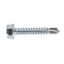 Sealey Zinc Plated Self-Drilling Hex Head Screw 4.2 x 25mm - Pack of 100