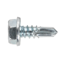 Sealey Zinc Plated Self-Drilling Hex Head Screw 4.8 x 13mm - Pac