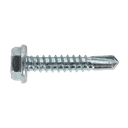 Sealey Zinc Plated Self-Drilling Hex Head Screw 4.8 x 25mm - Pack of 100