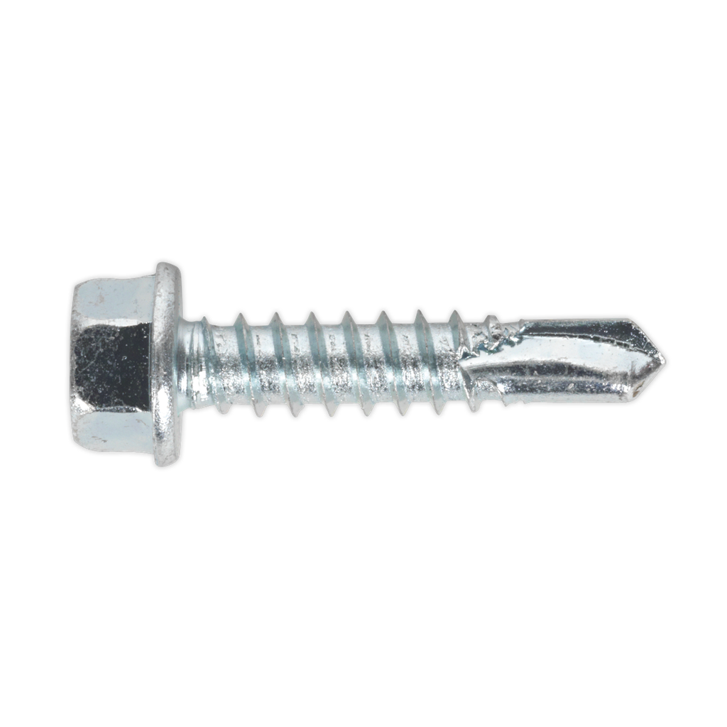 Sealey Zinc Plated Self-Drilling Hex Head Screw 5.5 x 25mm - Pack of 100
