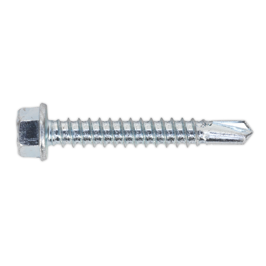 Sealey Zinc Plated Self-Drilling Hex Head Screw 5.5 x 38mm - Pack of 100