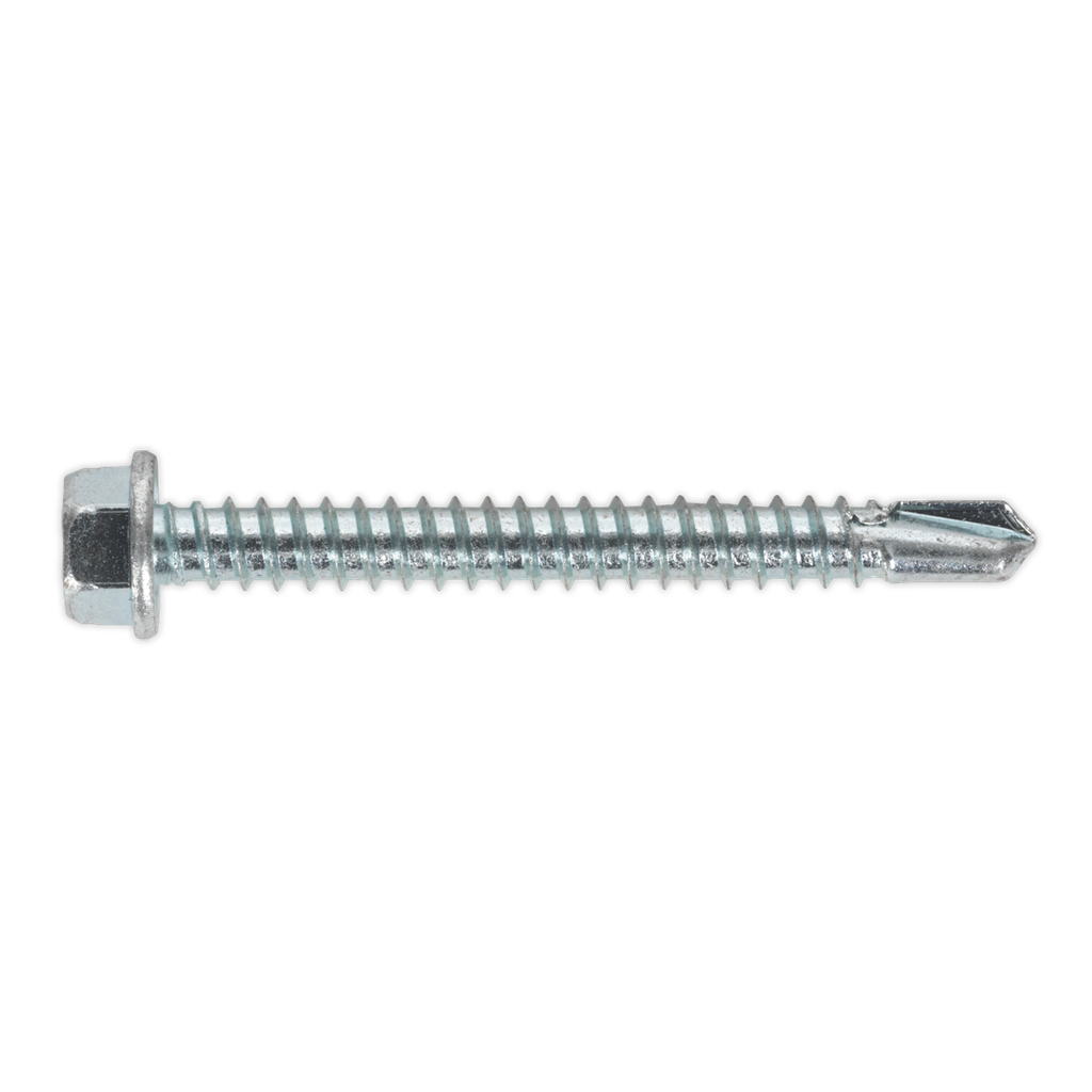 Sealey Zinc Plated Self-Drilling Hex Head Screw 5.5 x 50mm - Pack of 100
