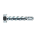 Sealey Zinc Plated Self-Drilling Hex Head Screw 6.3 x 38mm - Pack of 100