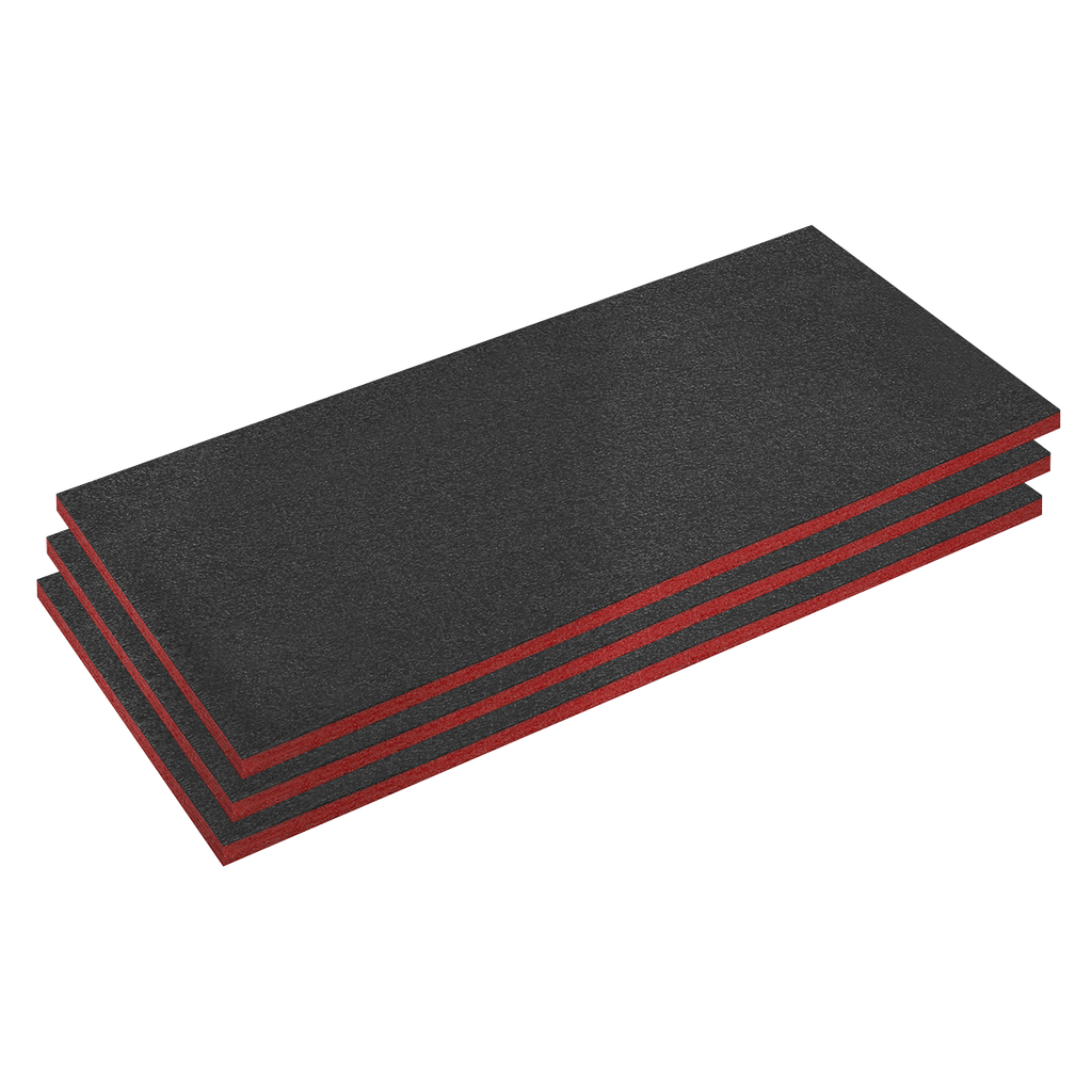Sealey Easy Peel Shadow Foam® 1200 x 550 x 30mm, Red/Black - Pack of 3