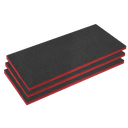 Sealey Easy Peel Shadow Foam® 1200 x 550 x 50mm, Red/Black - Pack of 3