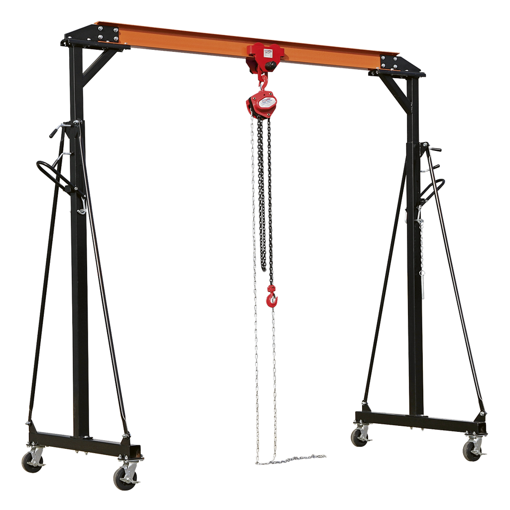 Portable Lifting Adjustable Gantry Frame 1 Tonne & Hoist Combo