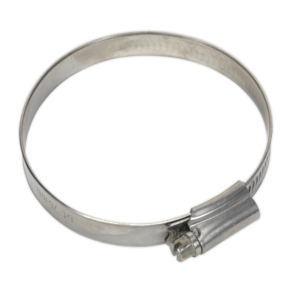 Sealey Stainless Steel Hose Clip 64-76mm - Pack of 10