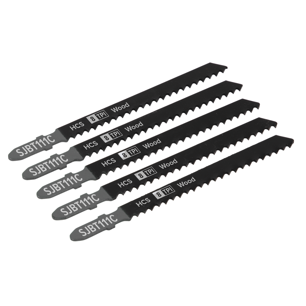 Sealey Jigsaw Blade for General Wood 100mm 8tpi - Pack of 5