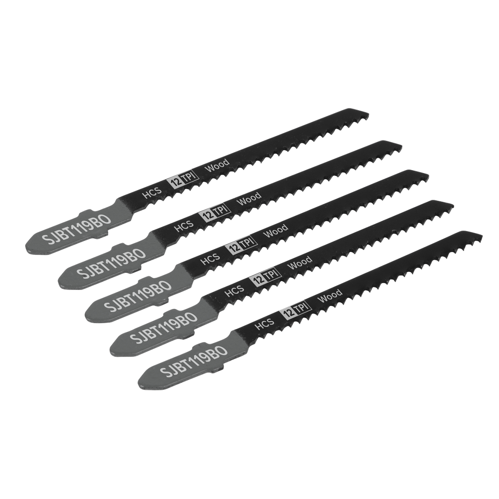 Sealey Jigsaw Blade for General Wood 75mm 12tpi - Pack of 5