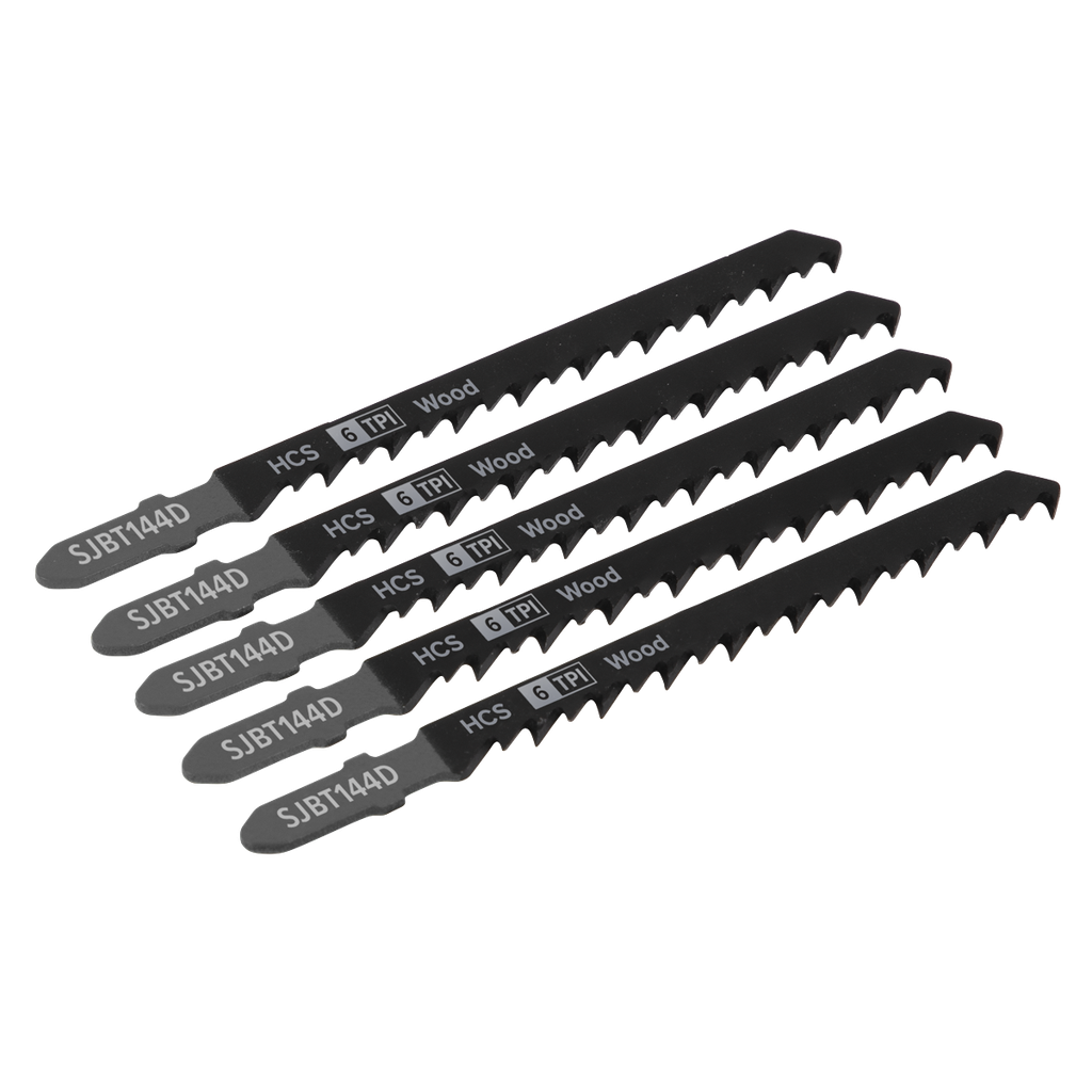 Sealey Jigsaw Blade for General Wood 100mm 6tpi - Pack of 5