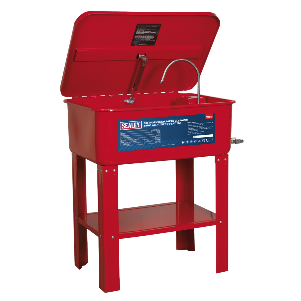 Sealey Workshop Parts Washer with Turbo Feature 50L