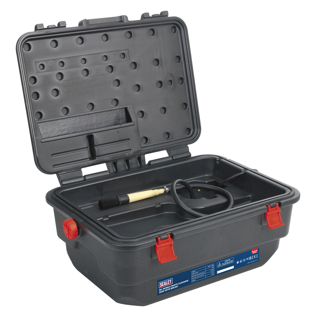 Mobile Parts Cleaning Tank with Brush 16L