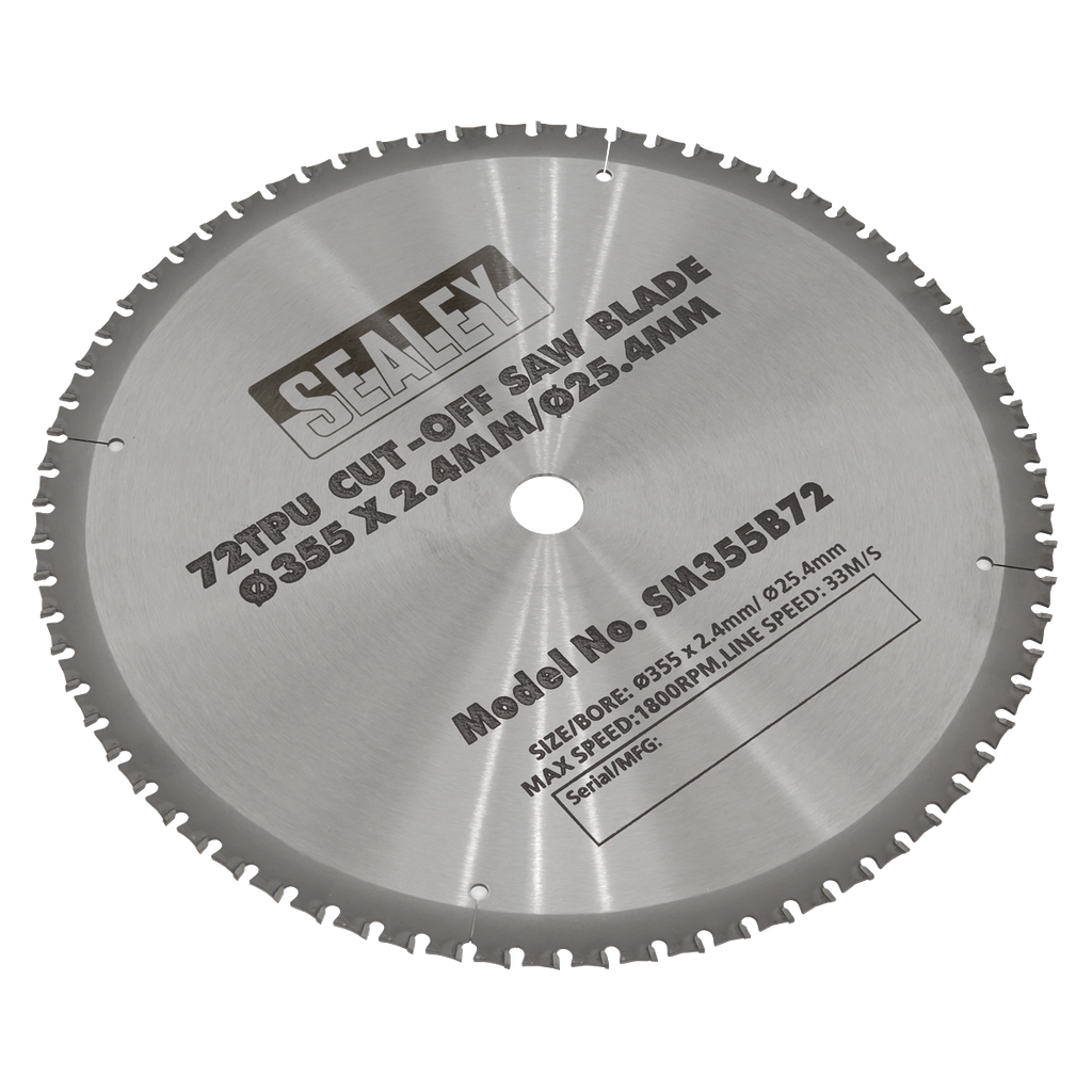 Sealey 72tpu Cut-Off Saw Blade Ø355 x 2.4mm/Ø25.4mm