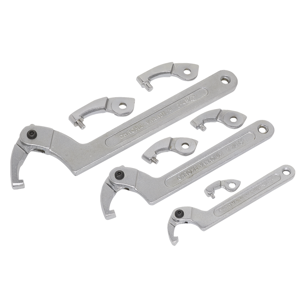 Sealey Adjustable C-Spanner Hook & Pin Wrench Set 11pc